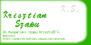 krisztian szapu business card